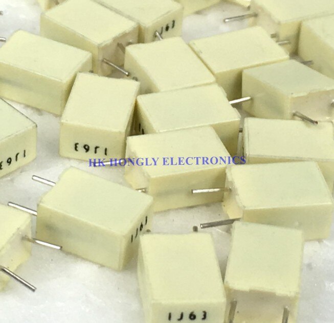 20PCS 1J63 1.5J63 2.2J63 3.3J63 4.7J63 J=5% 1.0UF 1.5UF 2.2UF 3.3UF 4.7UF 63V P=5mm Capacitor: 1J63