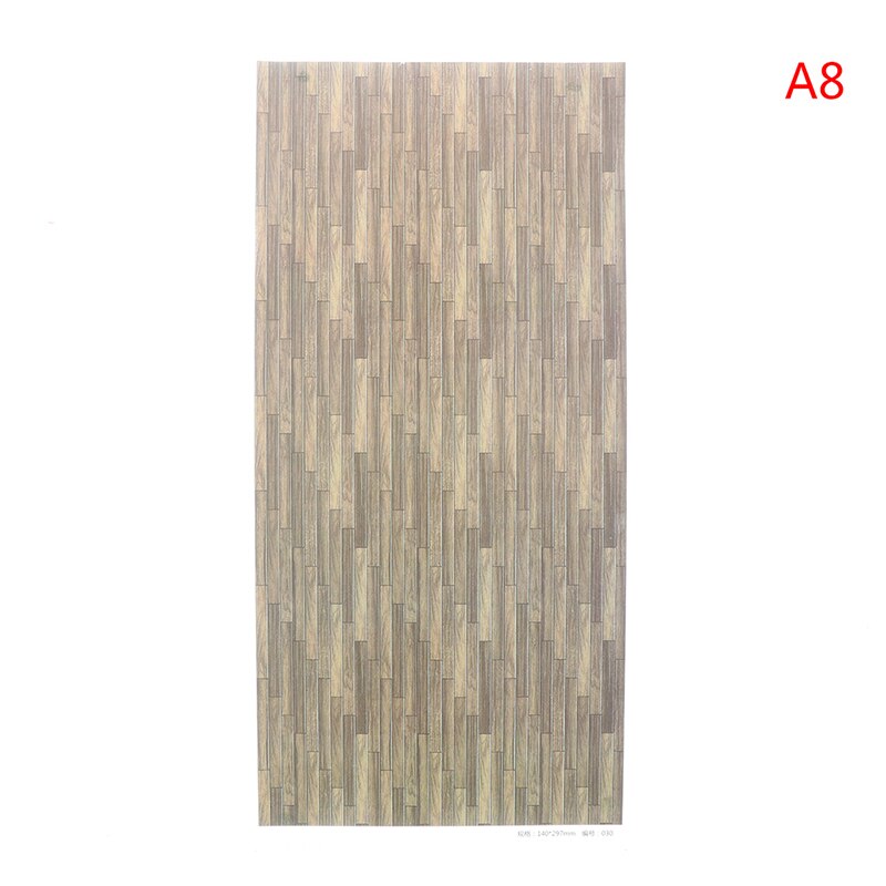 1 Pc 14*29cm Architectual DIY Dollhous floor sticker kitchen bathroom wall paste wood floor wall paper: 8