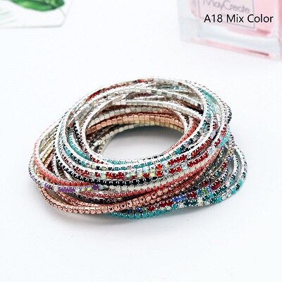 5pcs Ronde Kleurrijke Glinsterende Claw Cup Kettingen Volledige Strass Bangle Armband Sieraden DIY Accessoires: random mixcolor