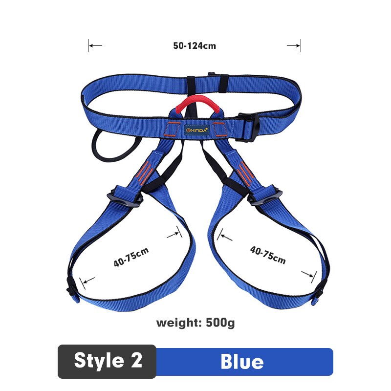 Xinda Outdoor Sports Safety Belt Rock Mountain Climbing Harness Waist Support Half Body Harness Aerial Survival: Style 2 New Blue