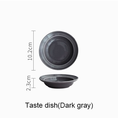 European Ceramic Round Soup Plate Simple Italian Pasta Dish Plate Straw Hat Tray Steak Plate Western Dishes: dark dish