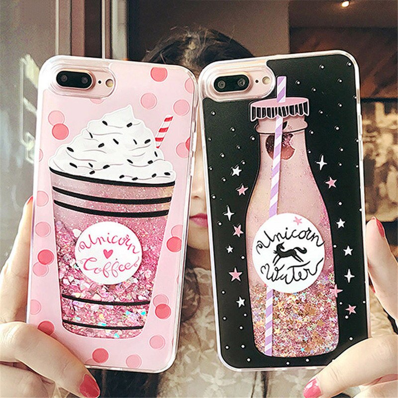Quicksand holster for iPhone X 7 for iPhone 6 6s Plus XR XS Max 11PRO Flamingo phone case Bling Dynamic Love Hearts back cover