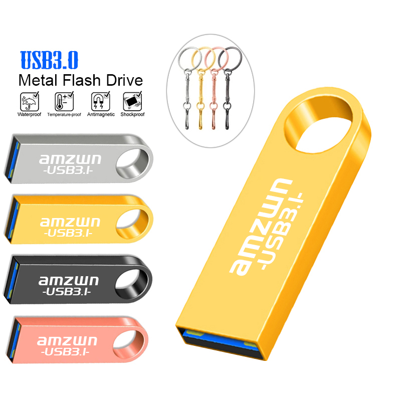Metall USB3.1 Blitz Antrieb Pendrive 8GB 16GB 32GB 64GB hoch Geschwindigkeit Erinnerung Stock U Disk 128GB wasserdicht Schlüssel Ring Stock Schlüssel