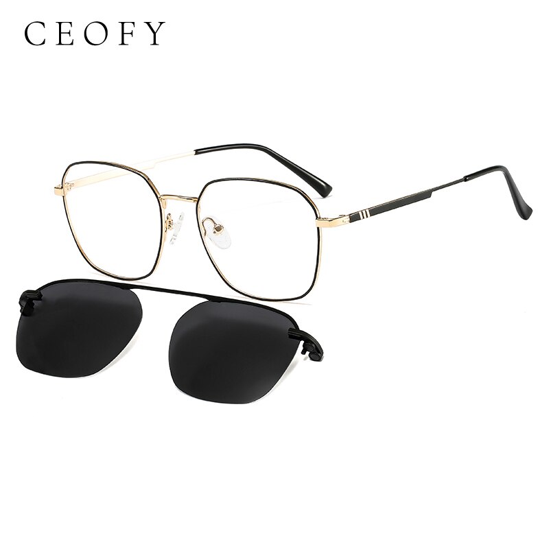 CEOFY-Montura de gafas magnéticas para hombre y mujer, anteojos para miopía con prescripción clara, montura polarizada