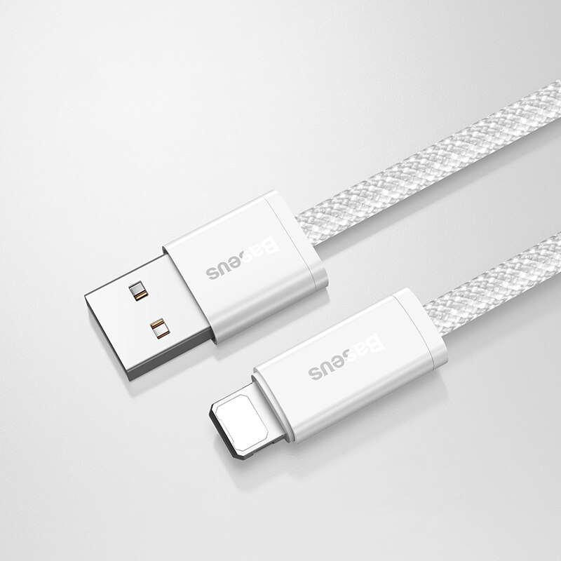 Baseus Usb Kabel Voor Iphone 13 12 11 Pro Max X Xs Xr 8 7 2.4A Snel Opladen Telefoon Data draad Koord Voor Ipad Usb Lader Kabel: White / 1m