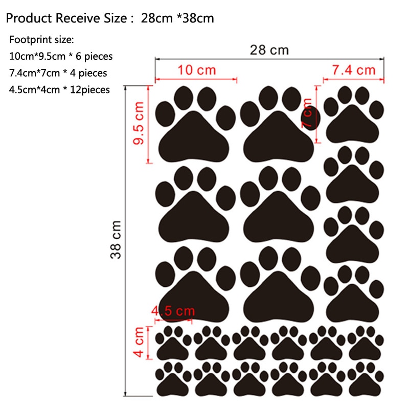 Pegatinas de pared bonitas con huellas de perro, decoración del hogar para habitaciones de niños, calcomanías de papel tapiz, adhesivo de PVC, Adhesivo de pared