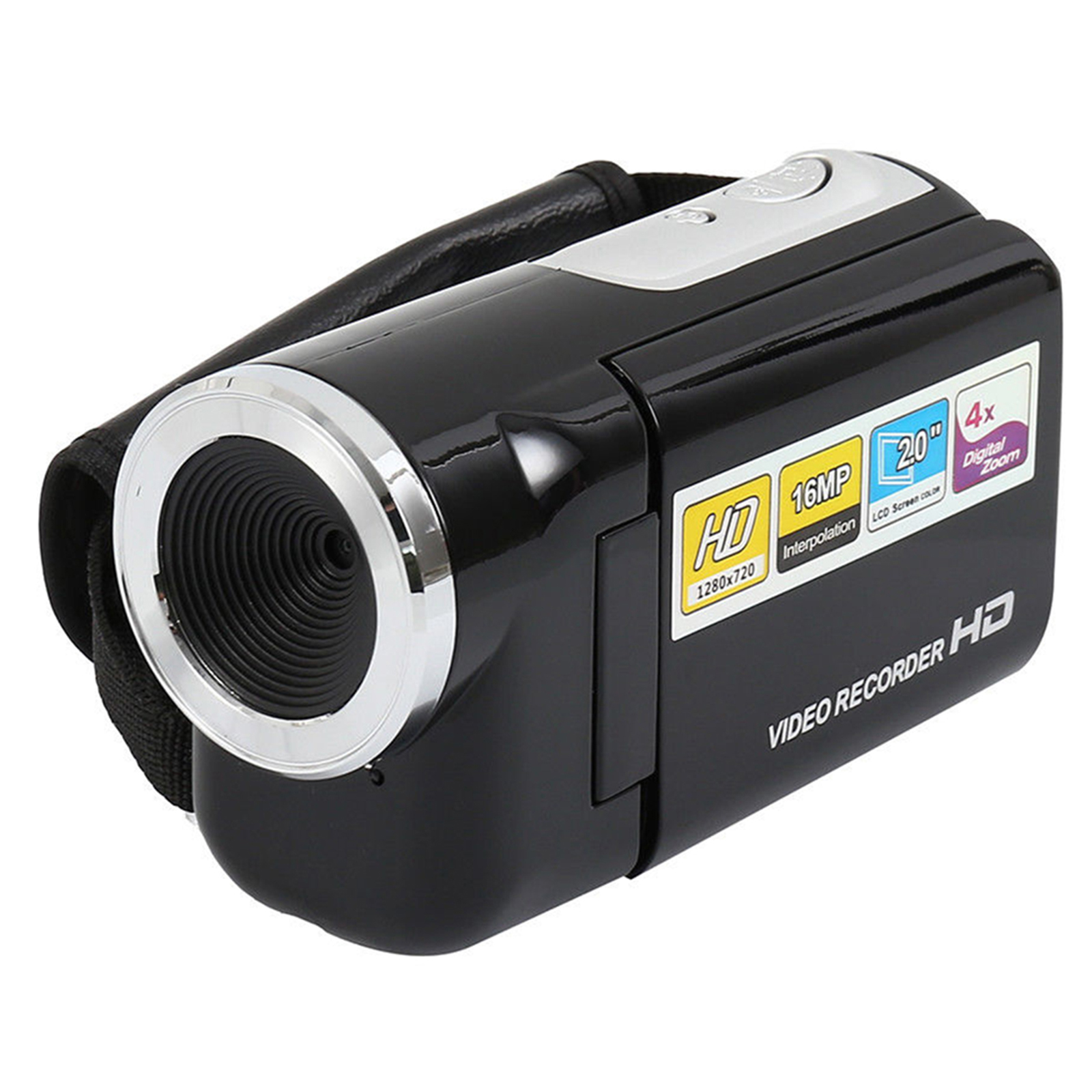 2.0 "Draagbare Digitale Video Camera 16MP 4X Zoom Camcorder Mini Video Camera Dv Dvr-Zwart