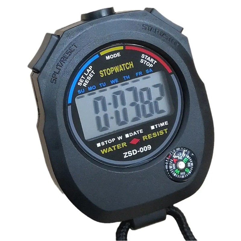 Precyzyjny Wodoodporny Cyfrowy Stoper Ręczny Profesjonalny z Opaską na Nadgarstek Elektroniczny Chronograf Stoper LCD Stoper Sportowy