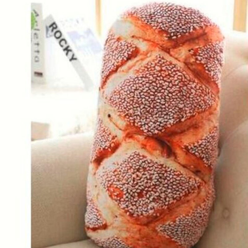 Pão de manteiga longa carne floss sésamo pizza beefsteak travesseiros comida pelúcia travesseiro simulado snack decoração encosto almofada