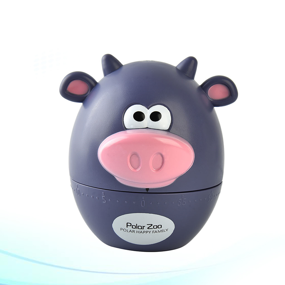 Cute Kitchen Timer for Cooking Cartoon Cow Timers Mechanical Manual Animal Shape Gadgets