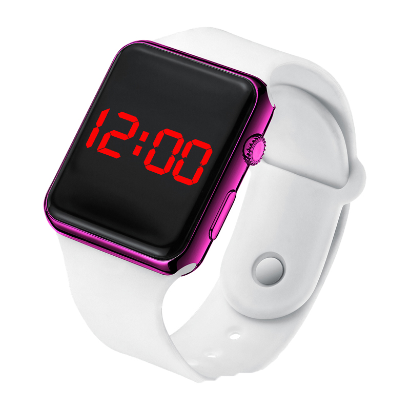 Mode Mannen Kijken Vrouwen Casual Sport Armband Horloges Wit LED Elektronische Digitale Snoep Kleur Siliconen Horloge Kinderen