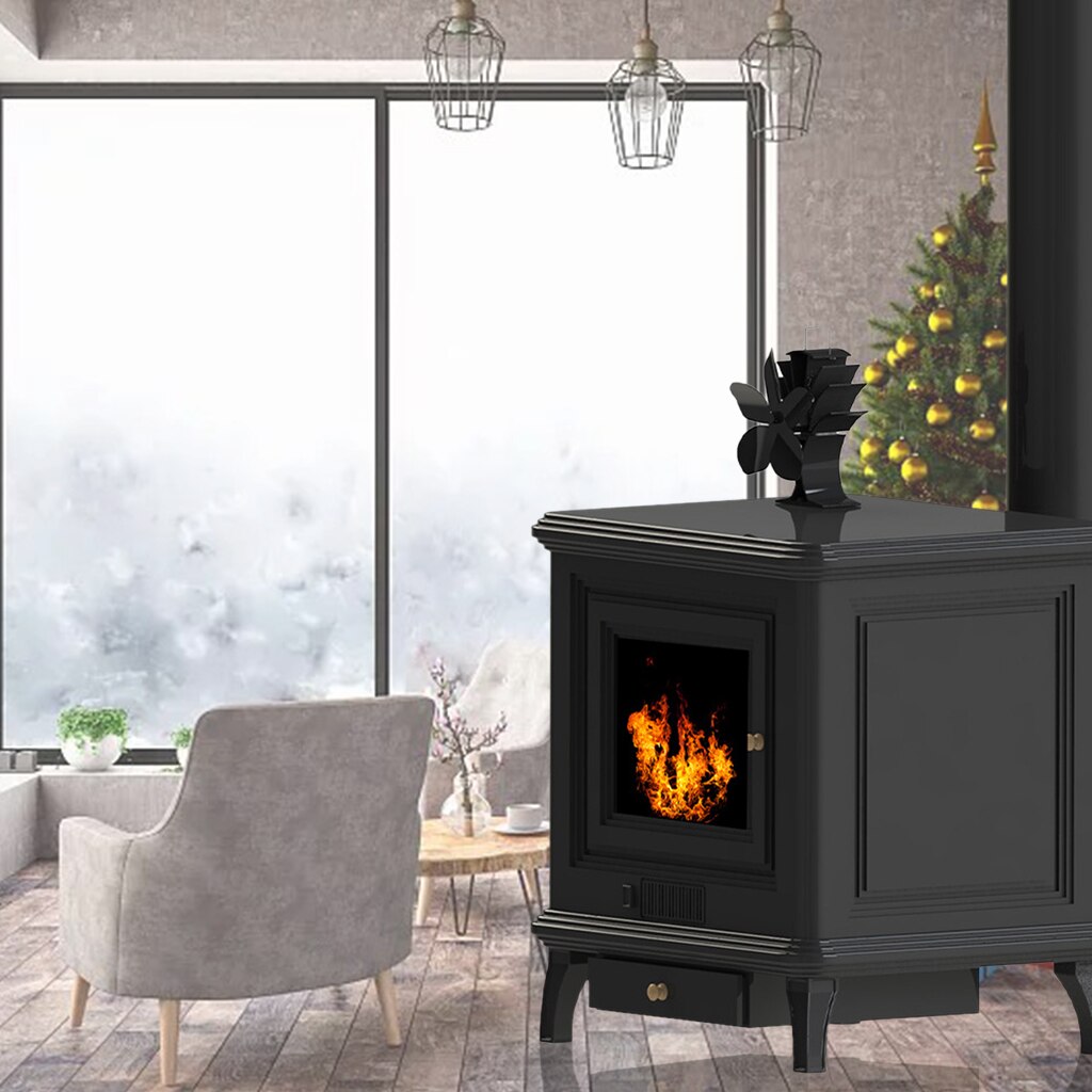 Heat Powered Stove Fan Fast Start Quiet Fireplace Fan for Home Large Room Fireplace Bedroom Indoor