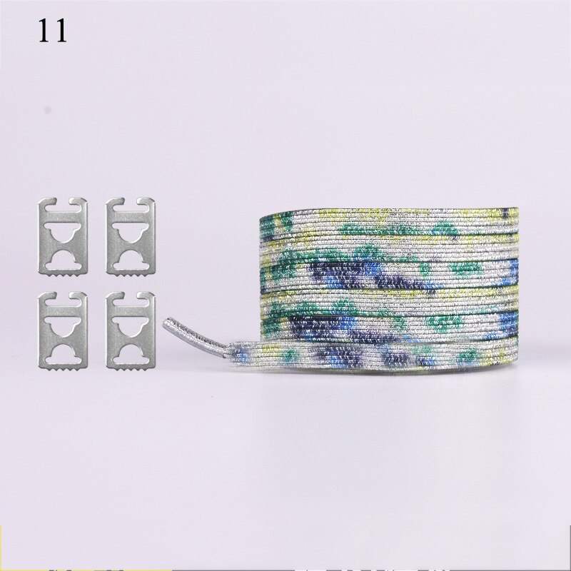 Fargerike skinnende skolisser unisex 105cm raske uten knytesko blonder barn barn spenne skolisser stretch late skolisser: 11