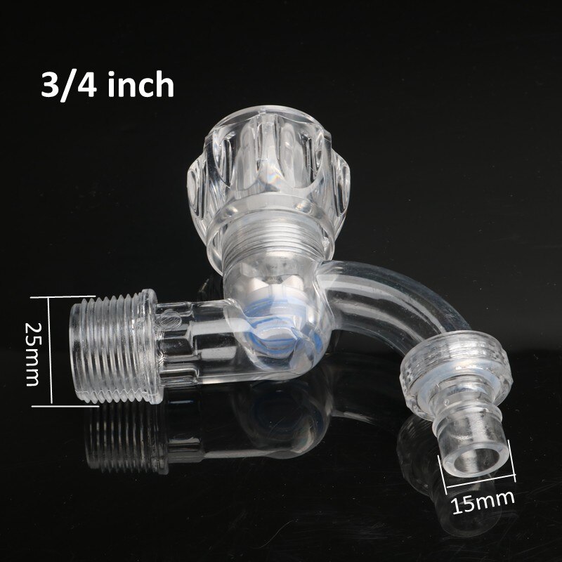 1pc 1/2 "3/4" gwint zewnętrzny przezroczysty kran bateria łazienkowa robić nawadniania ogrodu złącze pralka zawór wody: 3l4 cal