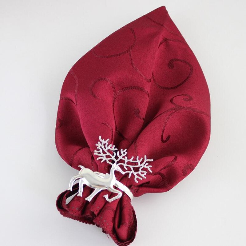 6 Stks Metalen Kerst Herten Vorm Servetring Servet Gesp Hotel Restaurant Home Tafel Decoratie Serviette Holder