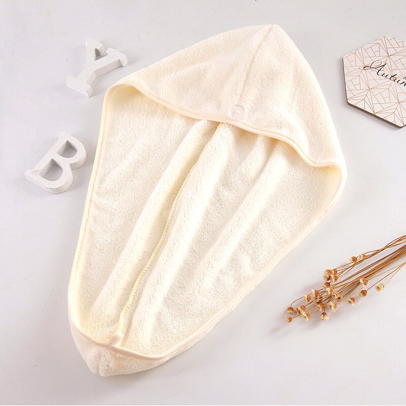 Nouvelle rayure cheveux serviette douce magique microfibre cheveux séchage rapide sèche serviette serviette de bain chapeau bouchon rapide Turban sec salle de bain Towe: Jaune clair