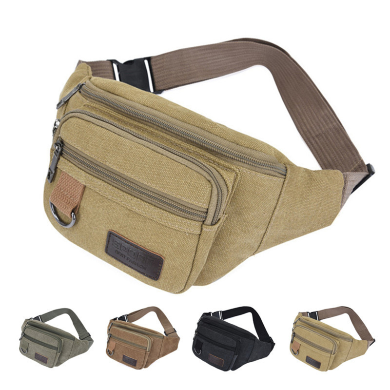 Riñonera para hombre, cartera para teléfono informal de gran capacidad a la , deportes, turismo, ciclismo, bolsos de hombro multifuncionales para hombre