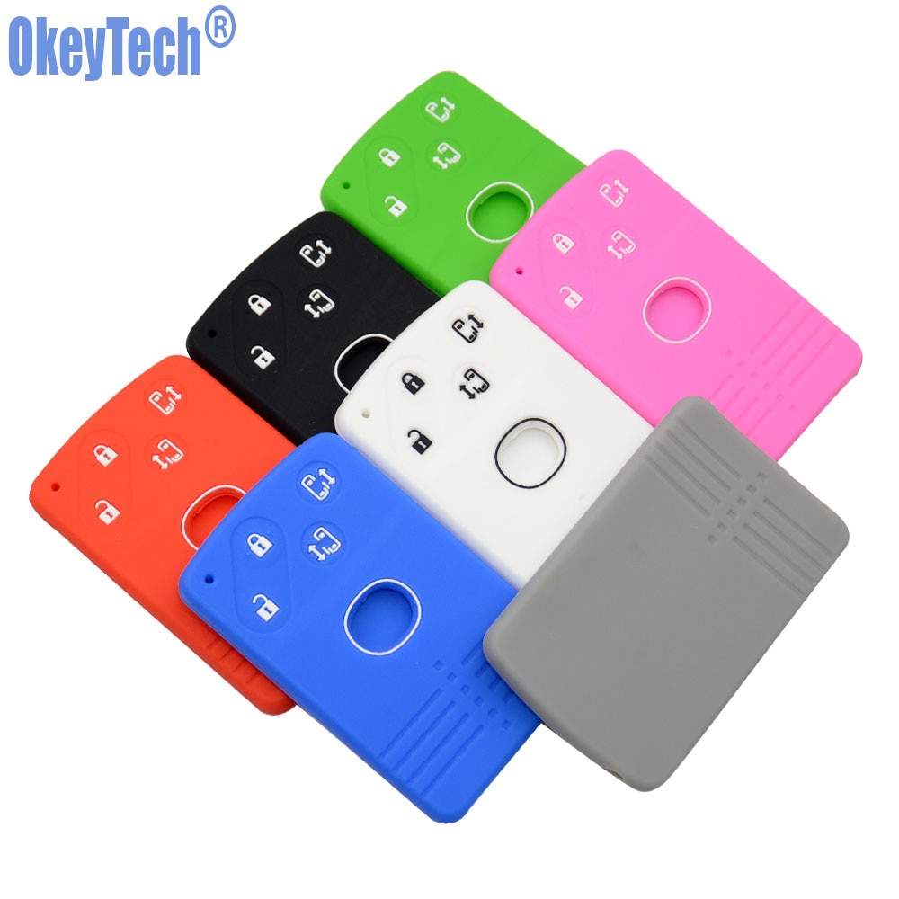 OkeyTech 4 Button Silicone Remote Card Key Cover For Mazda 2 3 5 Premacy Miata 6 8 RX8 MX5 M8 CX-7 CX-9 Verisa MPV Fob Protector