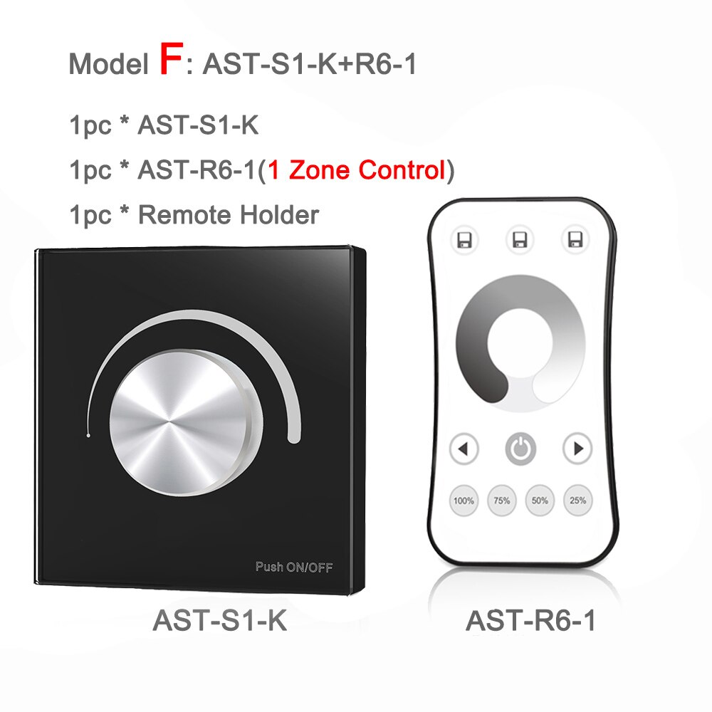 LED Dimmer Switch 220V 230V 110V AC Rotary Dimmable Wireless RF 2.4G Remote Smart Wifi Triac Dimmer for LED Lamp Bulb Light S1-K: Model F