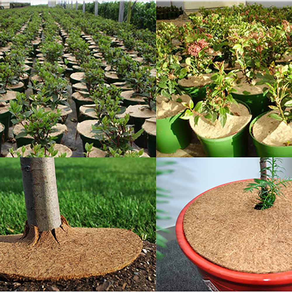 1Pc Planten Cover Potplanten Winter Bescherming Kokosnoot Mulch Cover Mulch Disc Plant Cover Kokosmat Voor Tuinieren