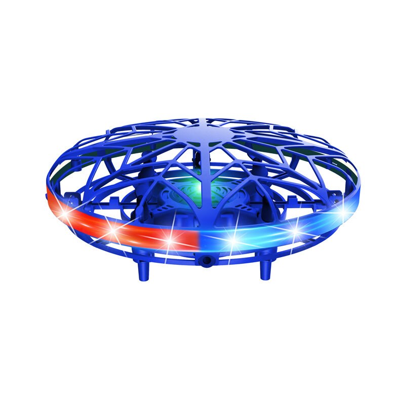 Vliegende Vliegtuig Ball Spinner Speelgoed Meisjes Hand Controlled Drone Helicopter 360 ° Roterende Mini Ufo Met Licht Kinderen Verjaardagscadeautjes: blue