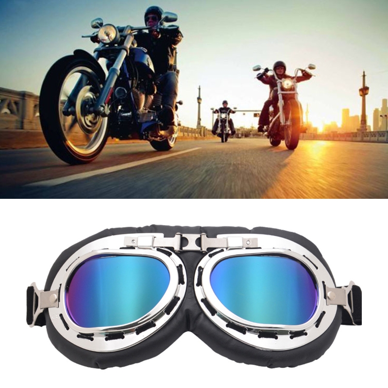 Motorfiets Vintage Goggle Retro Eyewear Bril Helm Bril Motrcross Scooter Bike Fietsen Winddicht Beschermende Gears