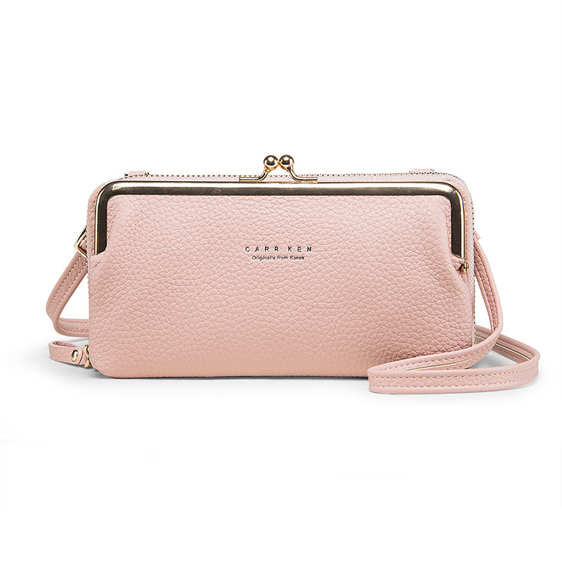 Luxe Vrouwen Tas Zacht Leer Mobiele Telefoon Zak Dames Kleine Schoudertassen Vrouwen Crossbody Messenger Bga Sac Portemonnee Vrouwelijke Bolsa: Pink