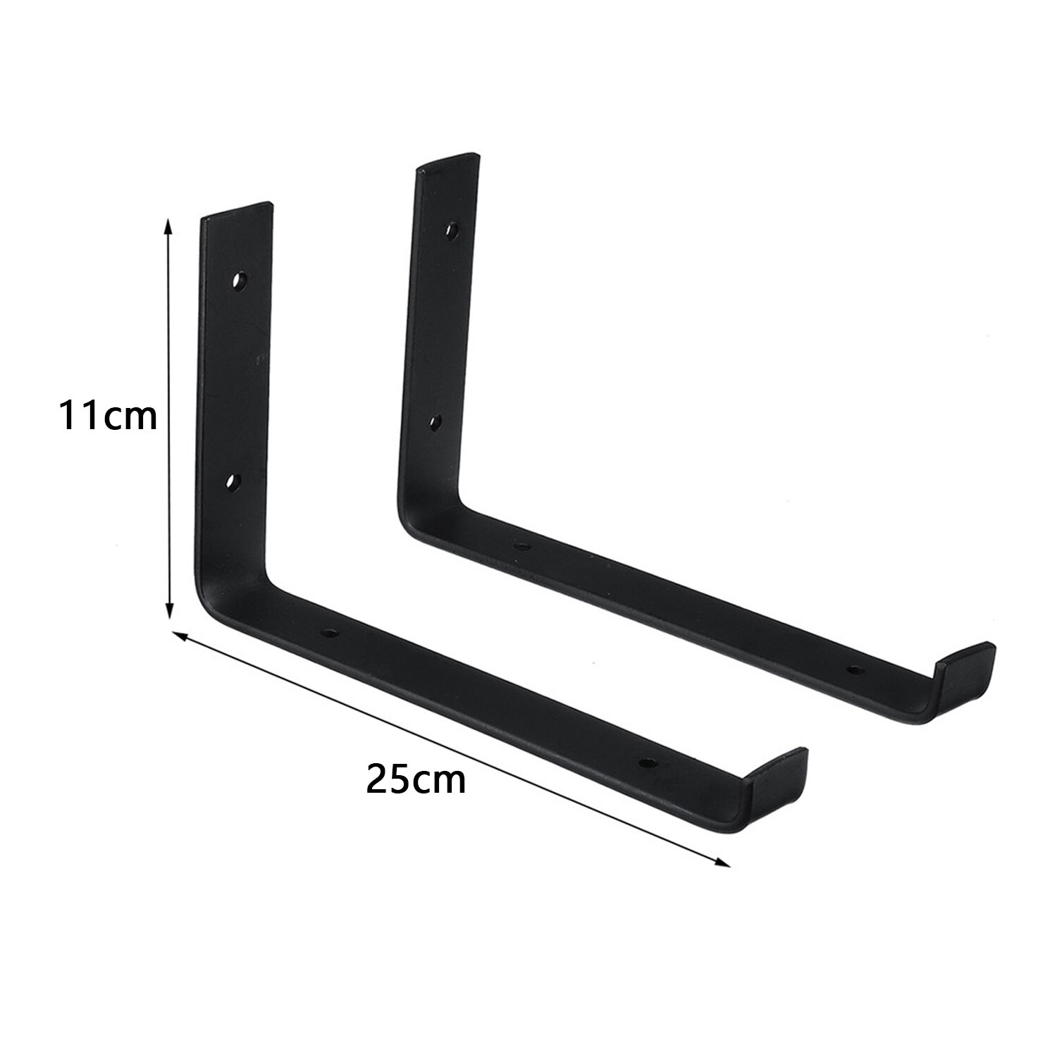2 kpl l-muotoinen rautainen seinäkiinnityshyllyt hyllyn kannatin kotikeittiöön toimistobaari tilaa säästävä säilytyskoristelu 11 x 25cm