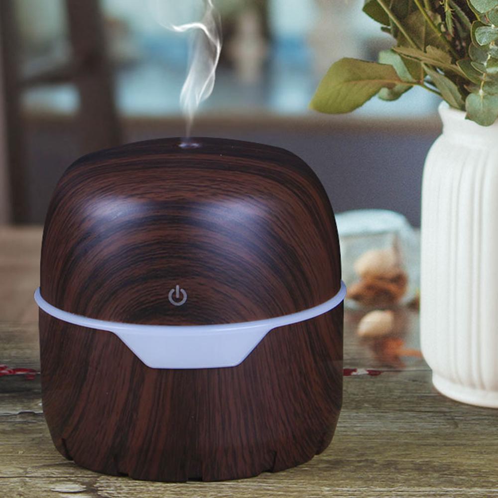 Essensiell aromaoljediffusor ultralyd kul tåke usb luftfukter renser 7 fargeskifte ledet nattlys fuktighetskontor: Svart
