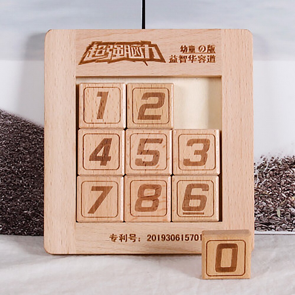 Digital Huarong Road Wooden Puzzle Huarong Road Education Early Learning Toys Sudoku Toys Children Clearance and Unlock Game: easy