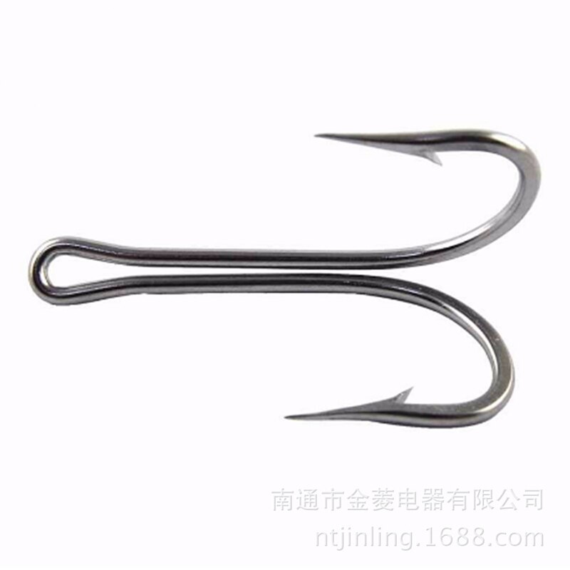 Double Fishing Hooks Sea Duple Hook 28#-20# Stainless Steel Frog Hook Accessories for Tuna Fishing anzol pesca