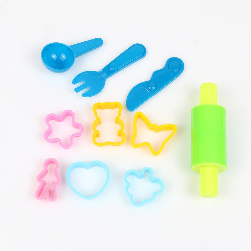 10Pcs Spelen Deeg Model Tool Speelgoed 3D Plasticine Gereedschappen Playdough Set Klei Mallen Deluxe Set Leren Onderwijs Speelgoed: Default Title