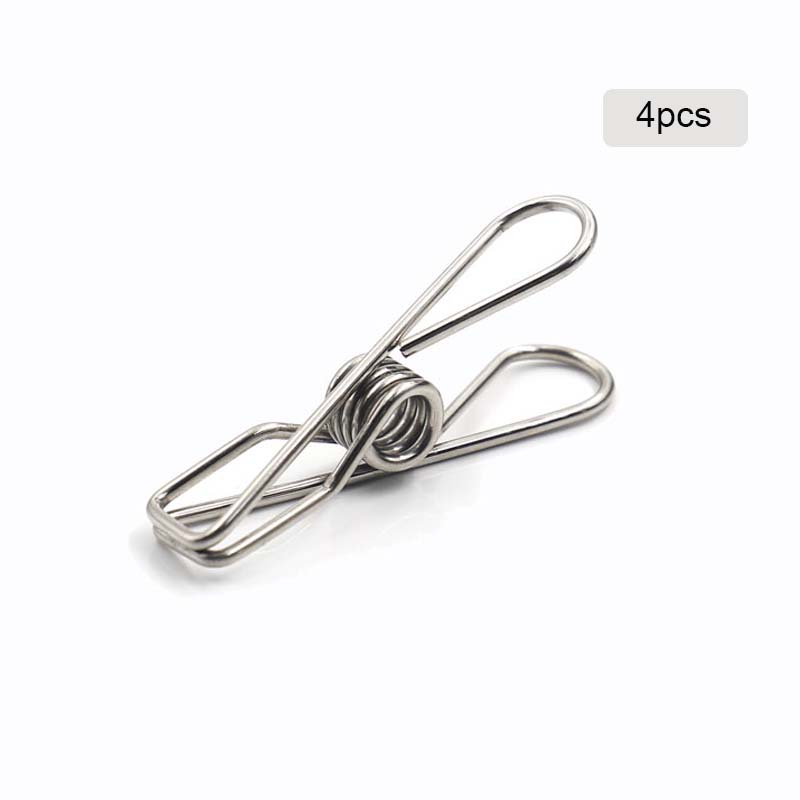 20pcs/set Stainless Steel Metal Spring Clips for Leather craft Tools positioning Clip Clothes Hanging Pegs Clips Clamps: 4pcs Clips