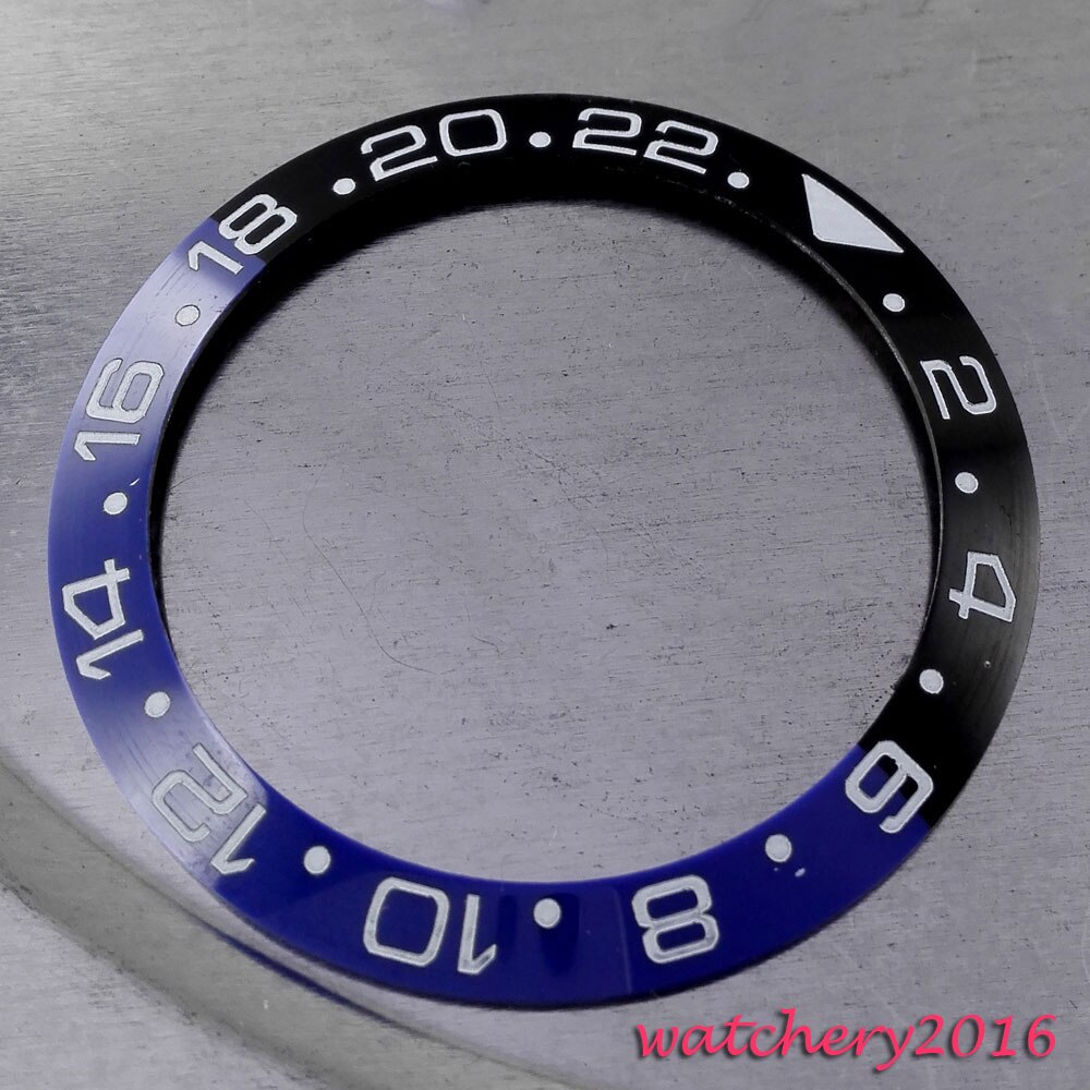 38mm Red Black Blue Green Ceramic / Titanium Bezel Insert Fit GMT Automatic Watch: F