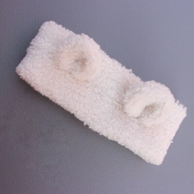 Copricapo stile orecchio cartone animato invernale per bambini fascia per capelli in agnello fascia per bambini bambini ragazze ragazzi accessori per capelli carini: WHITE