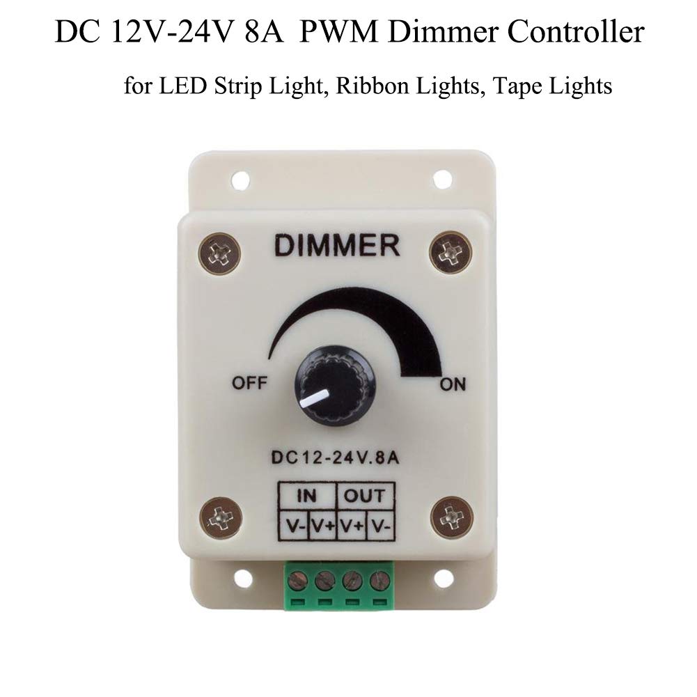 Black LED Dimmer DC 12V 24V 30A 8A Adjustable Brightness Dimmer Controller Switch For Lamp Bulb Strip Driver Single Color Light