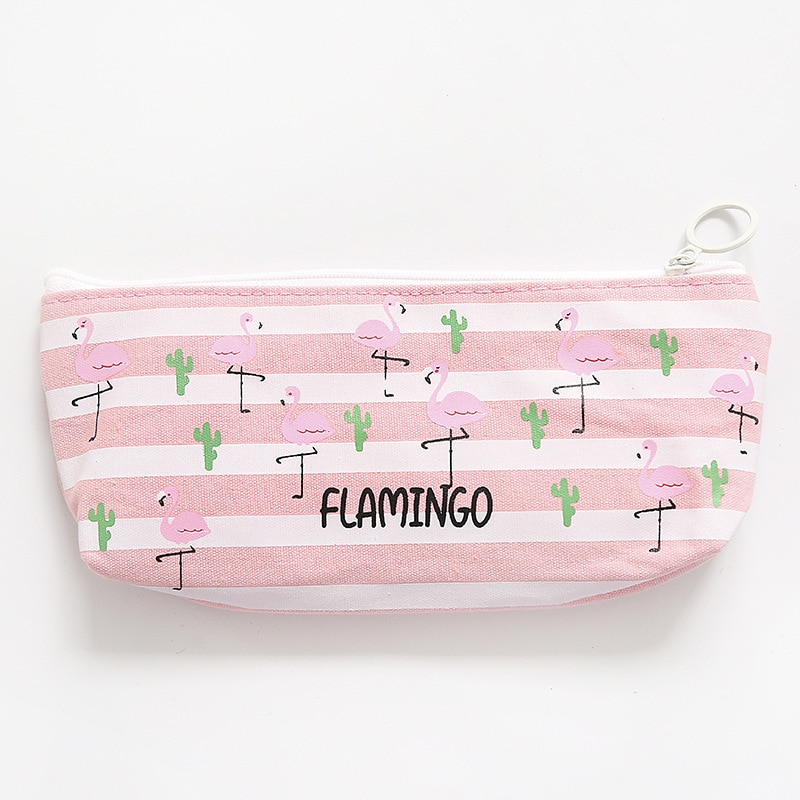 Cute flamingo pencil case kawaii cartoon pen box school pencil case Learn office stationery supplies