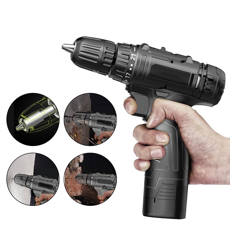 Wielofunkcyjny wkrętarka elektryczna z akumulatorem litowym 12V narzędzia gospodarstwa domowego wkrętarka elektryczna wiertarka ręczna elektronarzędzia