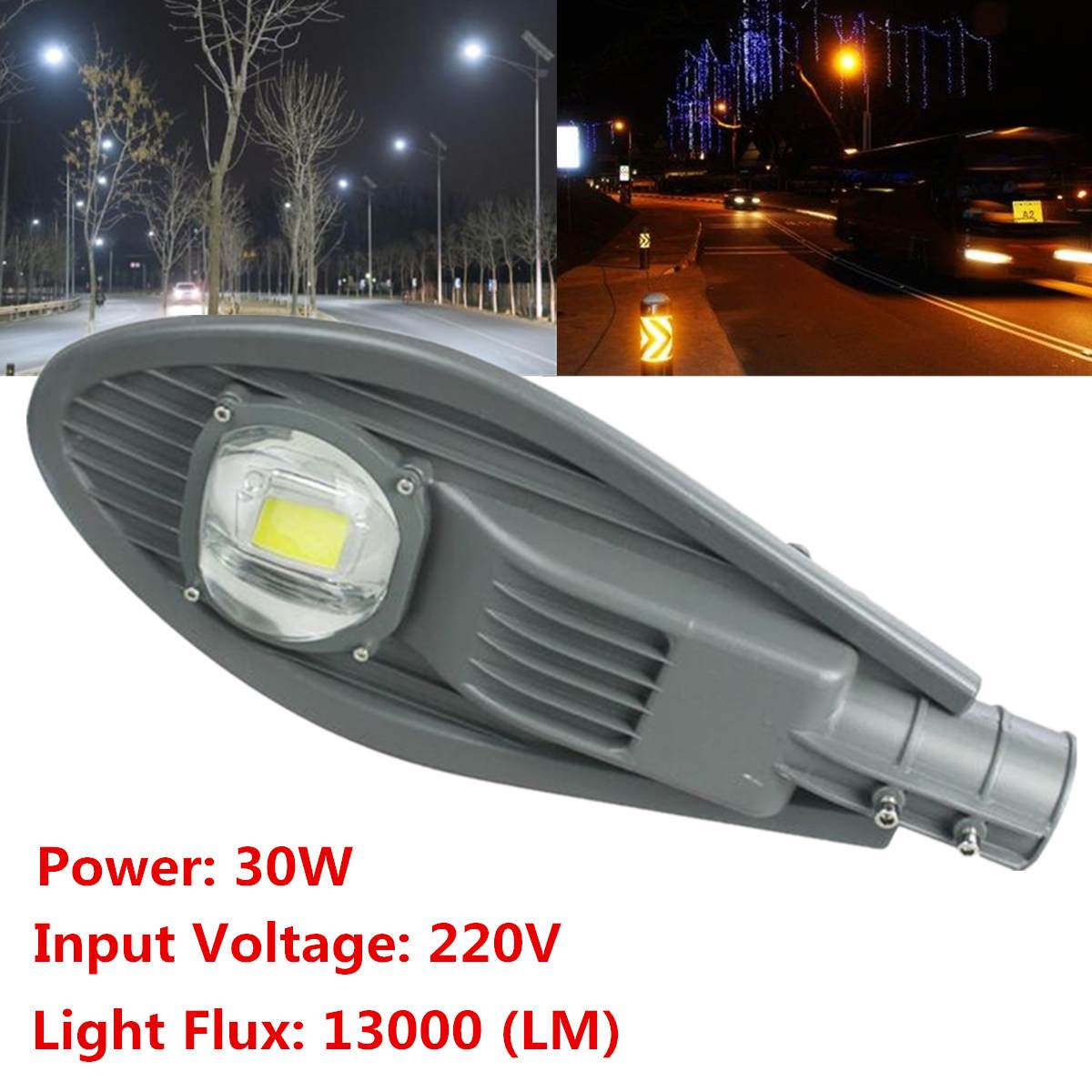 Harmaa 30w led katuvalo vedenpitävä ulkona yövalo puisto neliö tie hotelli silta valo koristelu ulkovalaistus