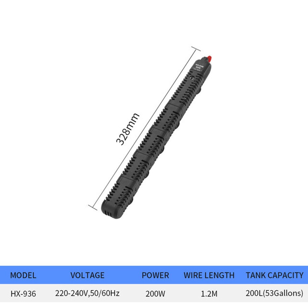 NICREW – chauffe-eau Submersible pour Aquarium 50-500W, avec affichage LCD, réglable, température constante, eau chaude: 200W