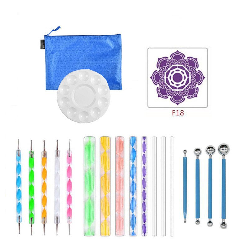 Mandala Dotting Tools for Painting Rocks Mandala Painting Dotting Stencil Dot Multifunction Embossing Dot Kit Mandala Tool Kit: 25PCS