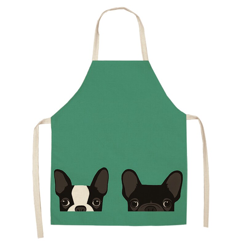 1Stck Nette Karikatur Hund Katze Gedruckt Küche Schürzen Baumwolle Leinen Hause Kochen Backen Kaffee Einkaufen Reinigung Zubehör 53*65cm: C