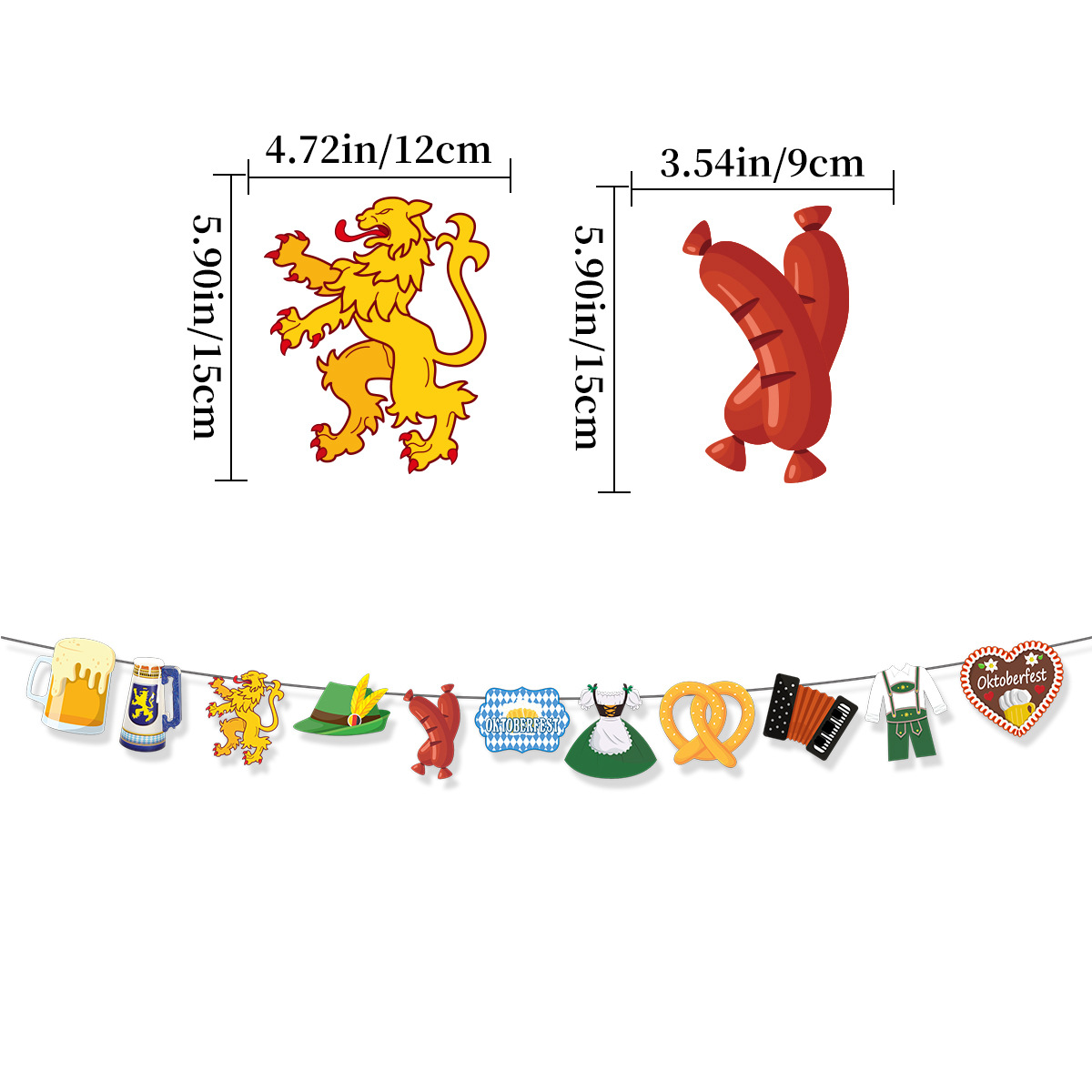 Oktoberfest Theme Party Banner Spiral Hanger Cake Topper for Adult Birthday Oktoberfest Beer Party Background Decoration: Light Grey