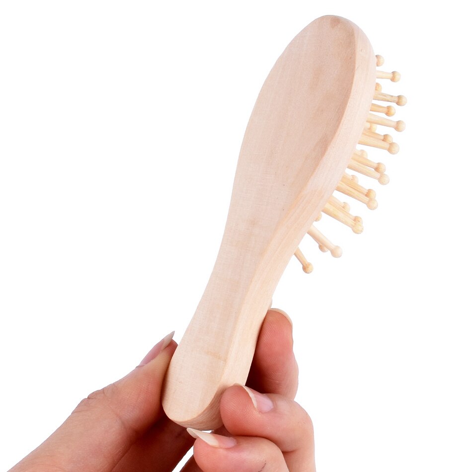 Mini Wooden Hair Vent Brush Brushes Hair Care and Beauty SPA Massager Massage Comb 17Y6