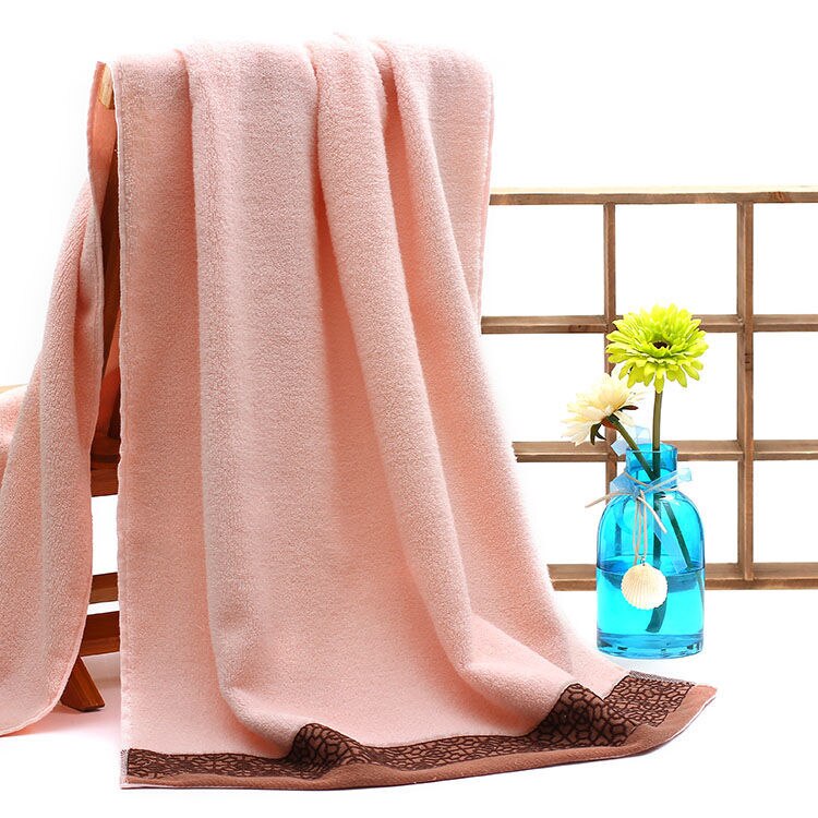 Ensemble de serviettes de bain en coton épais et absorbant, grande serviette de visage imprimée de style européen, 3 pièces, haut de gamme, offre spéciale: pink bath towel
