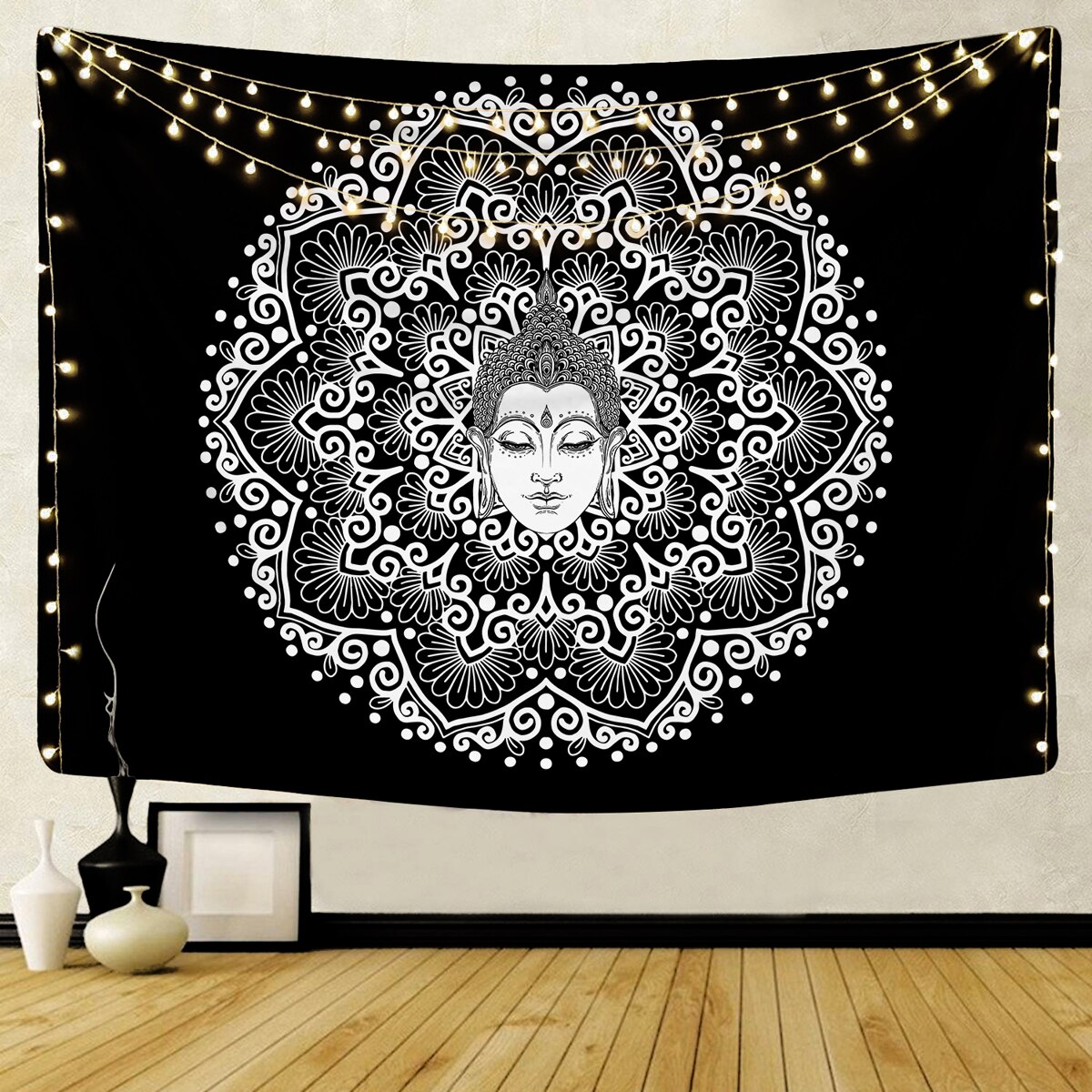 Tapestry Nordic Datura Mandala Hanging Cloth Decorative Tapestry Background Cloth Blanket Home Decor Tapestry 95x73cm