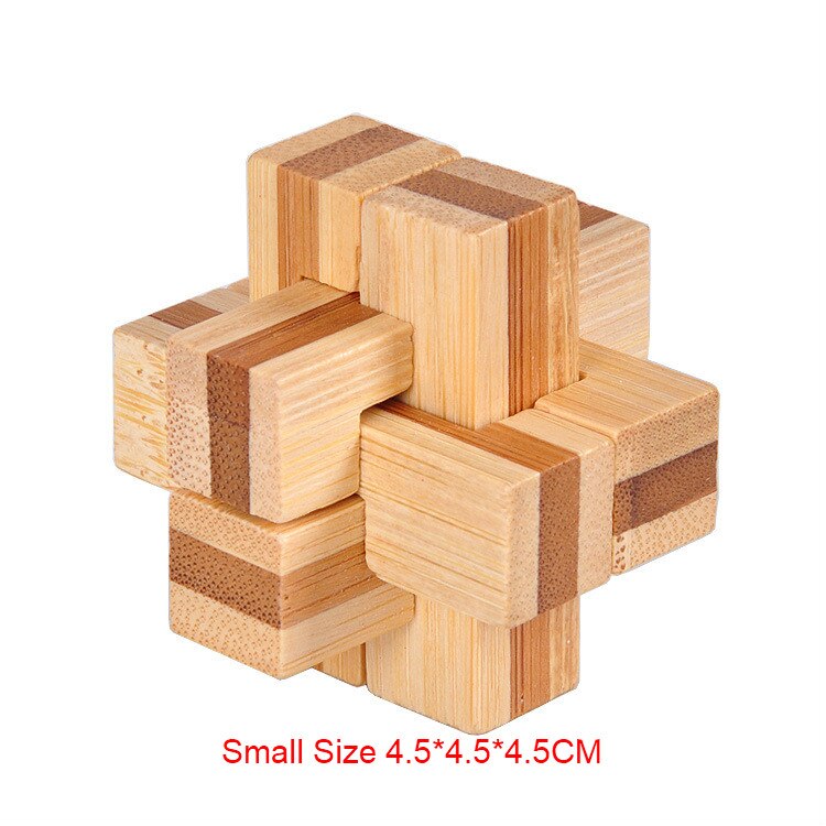 Kleine Größe Bambus Kong Ming Lock Spielzeug Klassische IQ 3D Holz Verriegelung Grat Puzzles Gehirn Teaser Spiel Spielzeug für Erwachsene kinder: S6