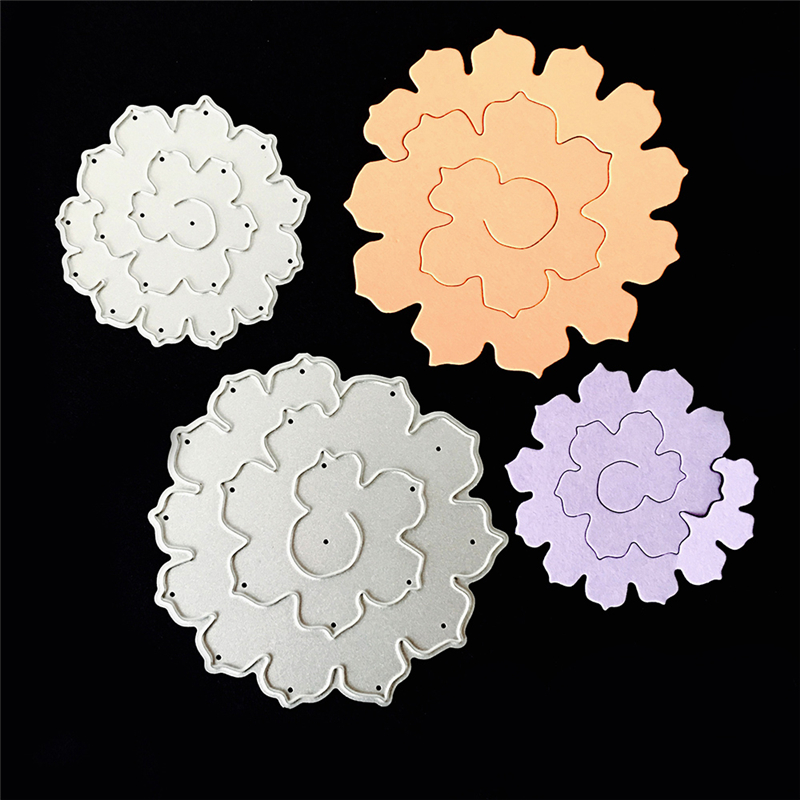 Rose Flower Metal Cutting Dies Stencils For Scrapbooking Photo Album Decoration Embossing Paper Card Craft Template Folder Suit
