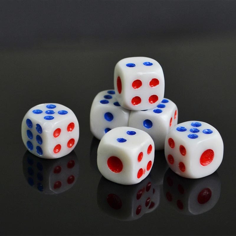 10pcs Standard Plastic 10mm Game White Dice Die Bar Gaming Supplies TOO789