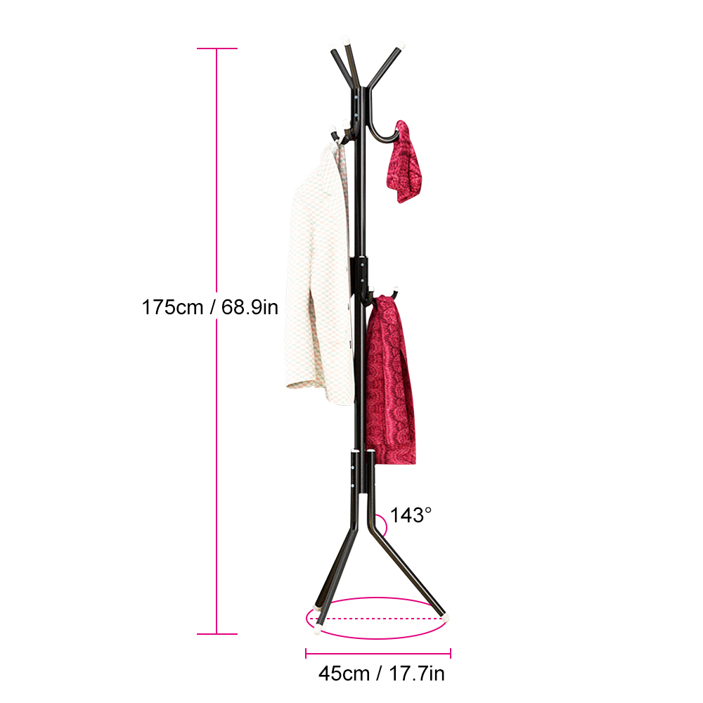 Multifunction Coat Hat Rack Floor Stand Simple Clothes Rack Tree Removable Clothes Hanging Hanger Hat And Coat Stand